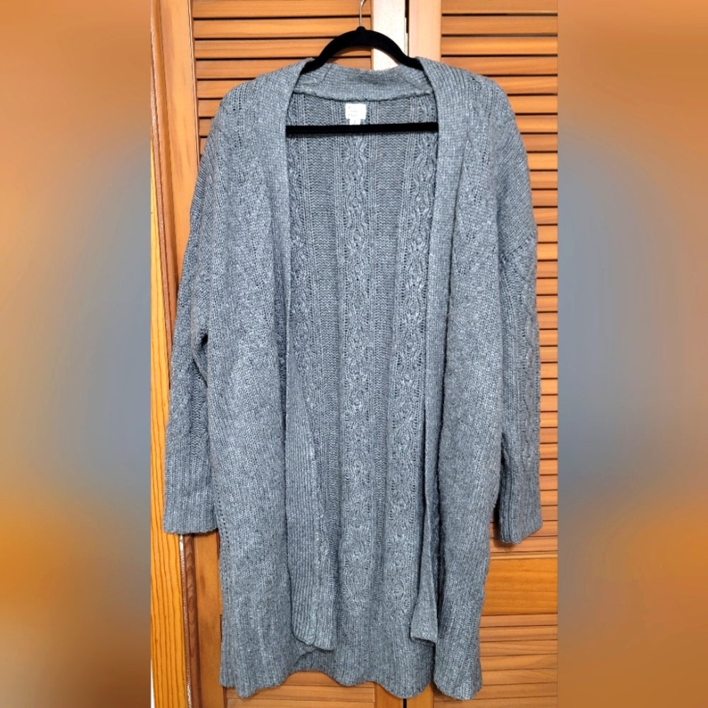 Long Cable Knit Sweater/Cardigan